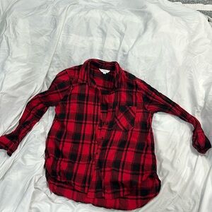 Plaid shirt size small 4-6 
Red and black